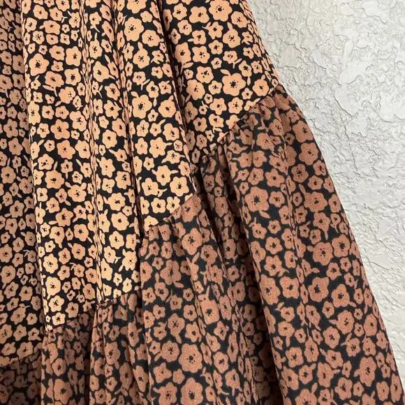 Hutch Anthropologie NWT Elma Floral High Low Contrast Wrap Midi Dress M Purple - Picture 11 of 15